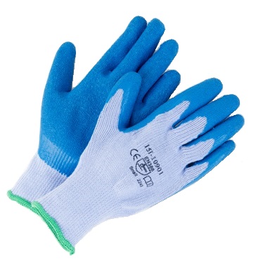 Cotton String Knit Gloves With Rubber Palm