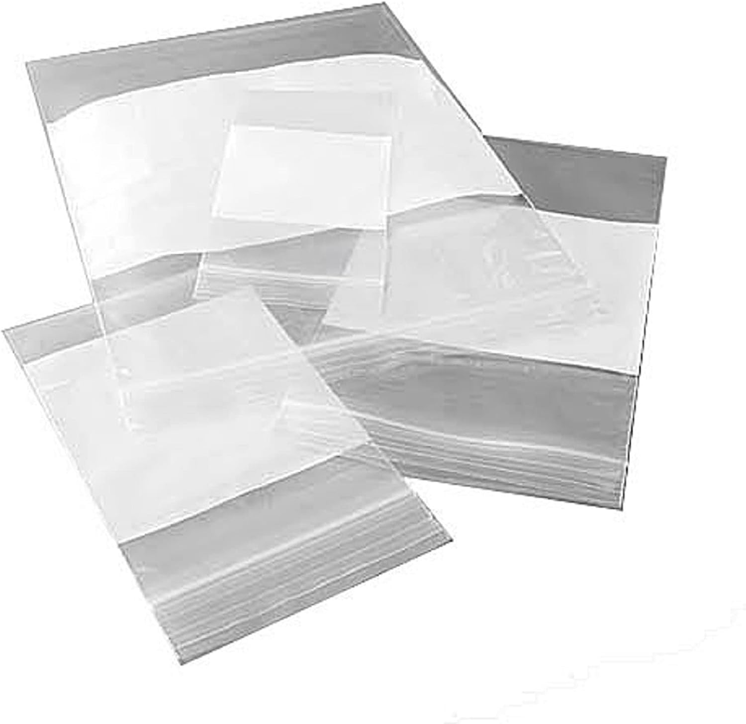 Reclosable White Block Poly Bags