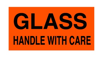 Glass Handle With Care Labels